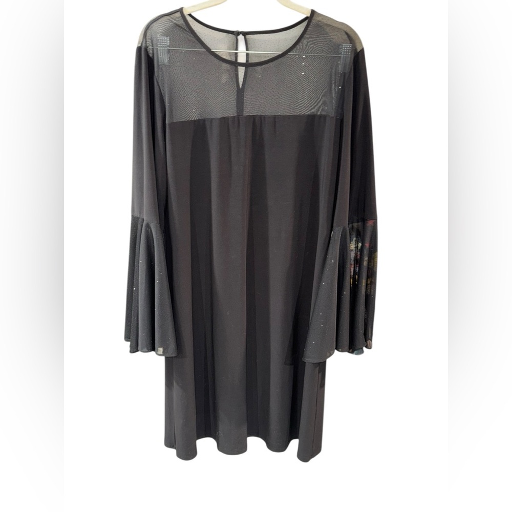 MSK‎ Black Dress with Sheer Polka Dot Detail